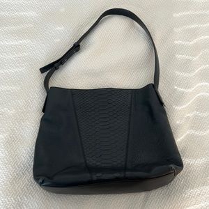 Donating march 1! Vince black leather puthon embossed shoulder bag